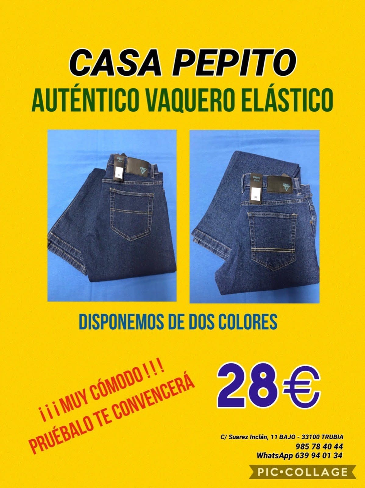 PANTALON VAQUERO ELASTICO