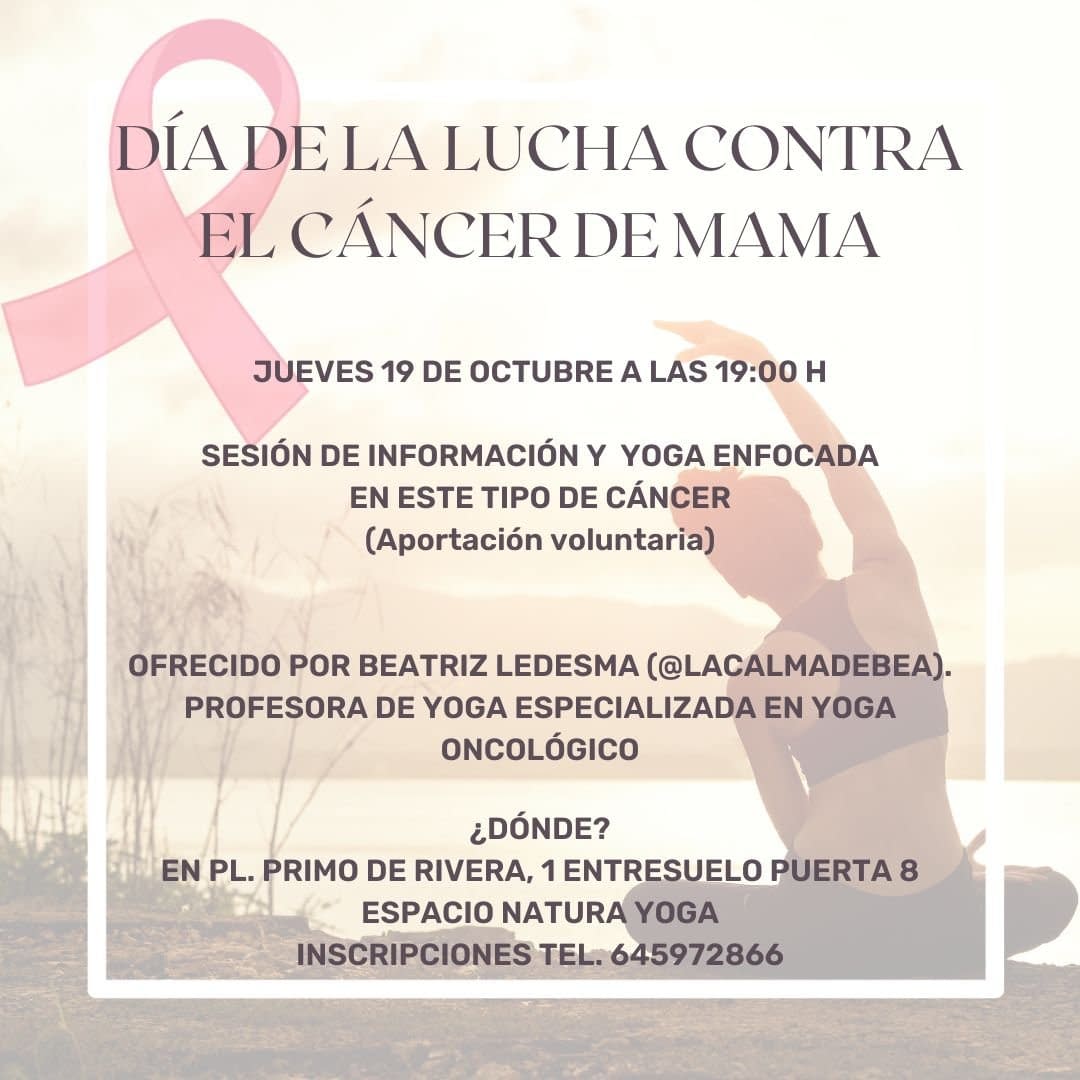 Día de la lucha contra el cáncer de mama. Sesión de Yoga oncológico